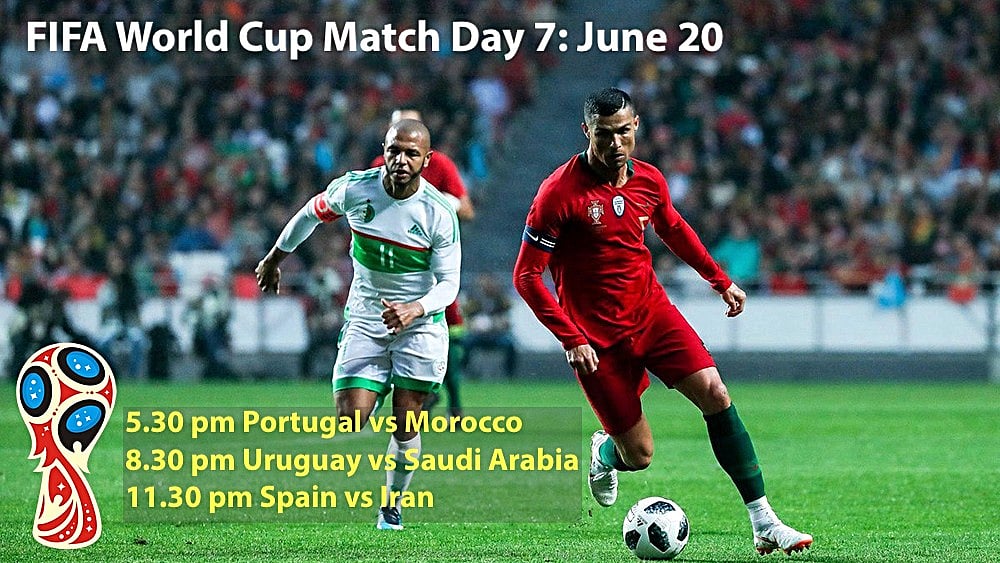 Portuguese captain Cristiano Ronaldo will be in action again today, June 20 as Portugal take on Morocco in their second Group B match at 5.30 pm IST