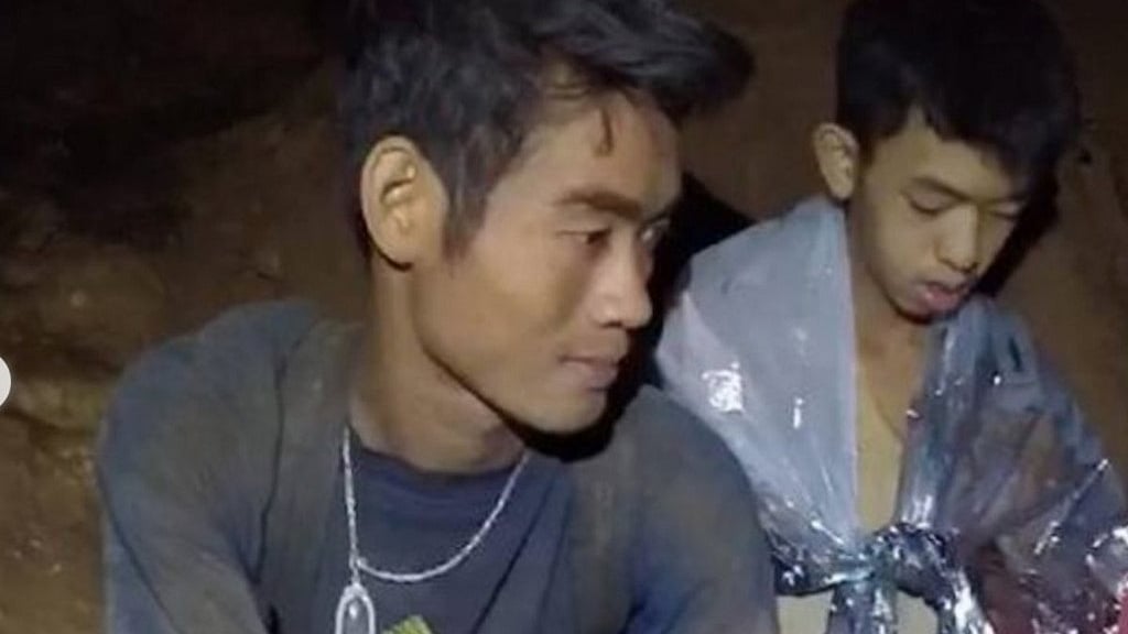 Photo of boys trapped in the Thai cave since June 23