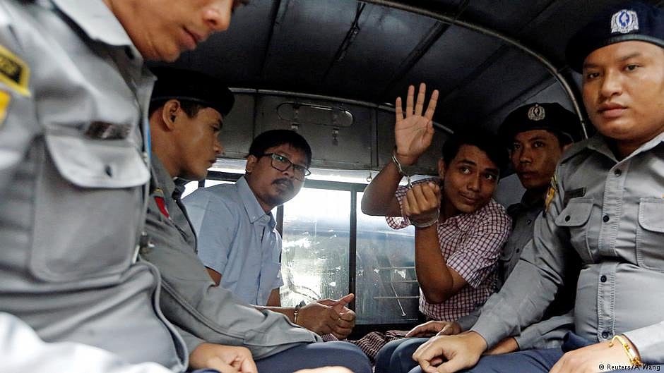 Reuters journalists in Myanmar (file photo)