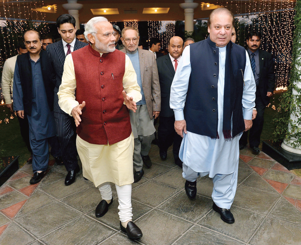 Nawaz Sharif with Prime Minister Narendra Modi