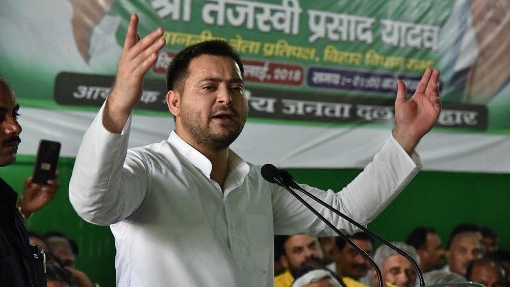 RJD leader and Leader of Opposition in the Bihar assembly Tejashwi Prasad Yadav (file photo) on Tuesday accused the state government of “saving its top officials and leaders involved in the” Muzaffarpur Shelter Home rape case