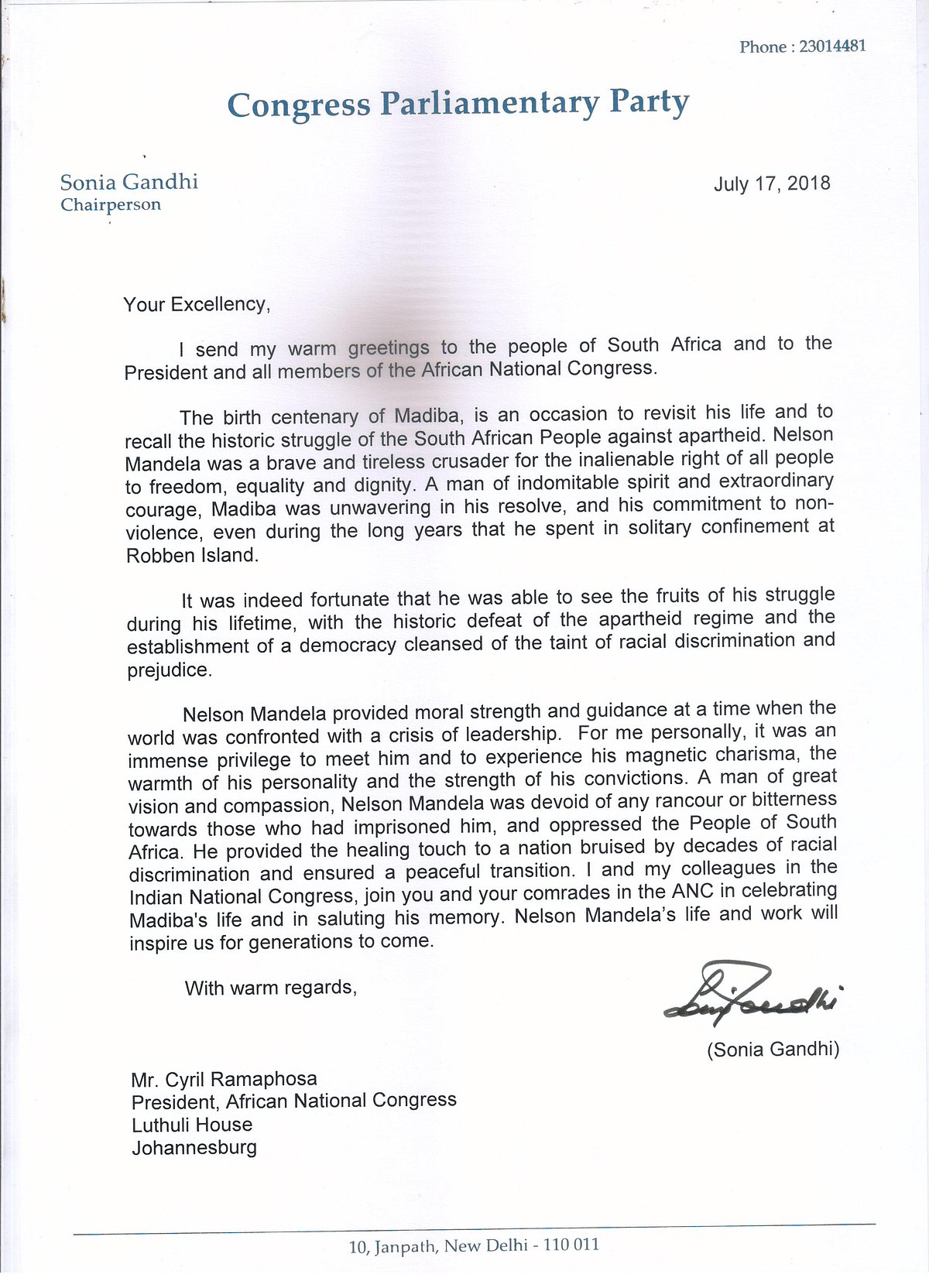 Forgive the oppressor, not the oppression: Rahul recounts Mandela’s personal advice