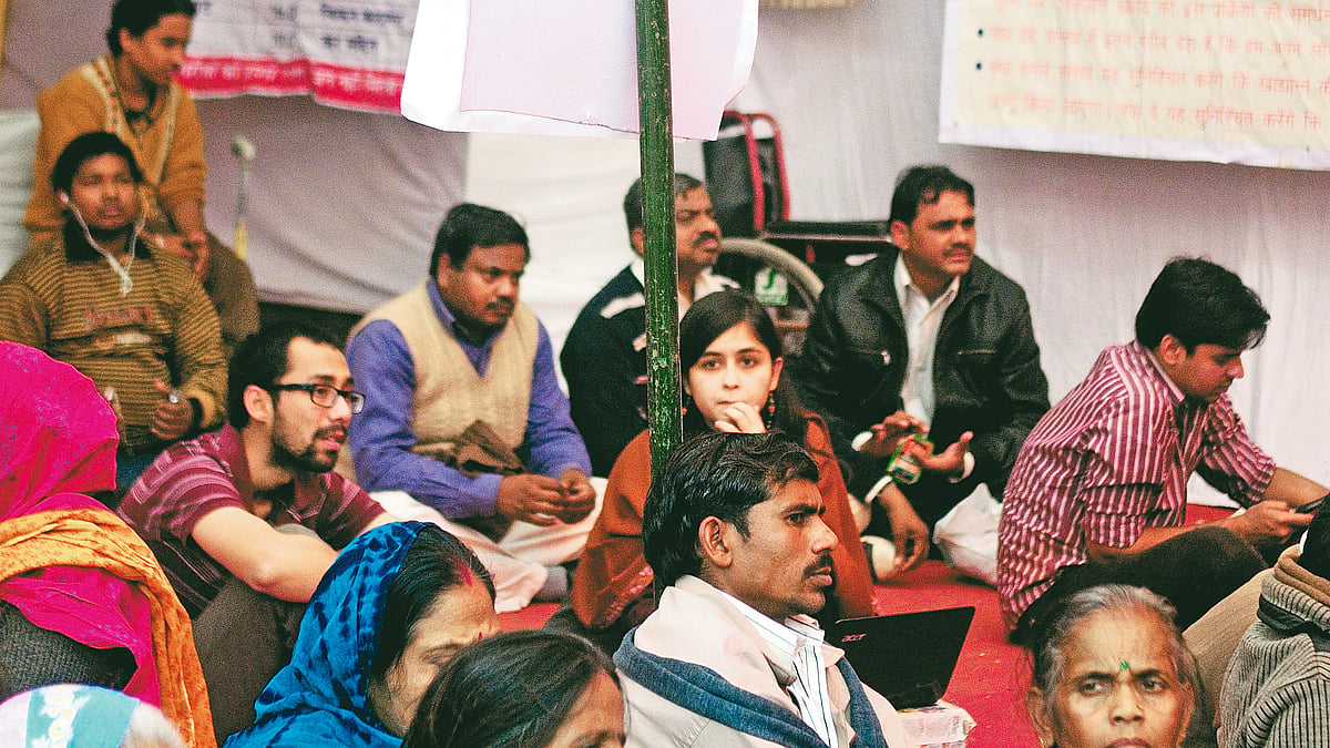 A protest calling on the government to provide universal welfare services&nbsp;