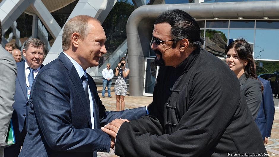 Russian President Vladimir Putin (left) with actor Steven Seagal