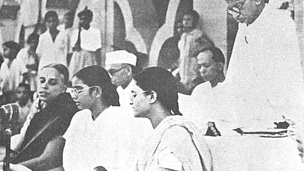 Mahatma Gandhi listening to a rendition of a favourite Bhajan ‘Hari Tum Haro’&nbsp;