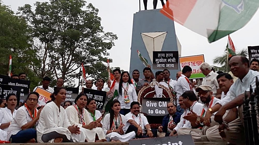 Goa Congress protests in Old Goa demanding a full-time CM for the state (file photo)