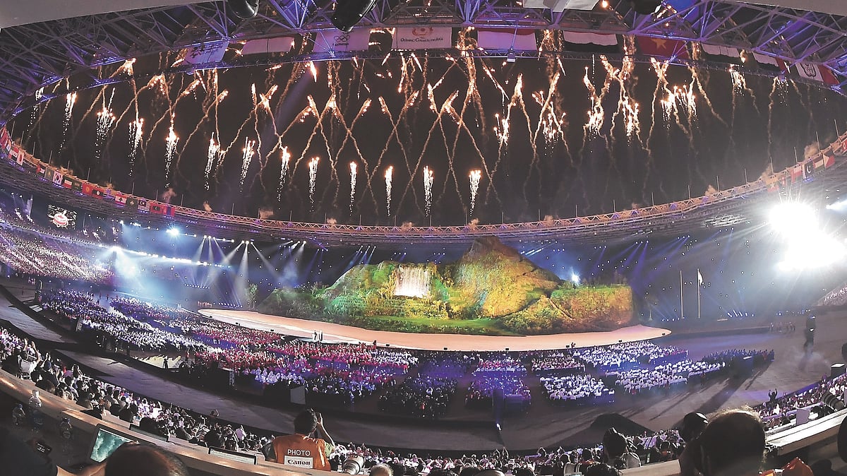 The opening ceremony of the Asian Games in Jakarta