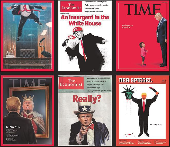 Magazines take on Donald Trump through covers