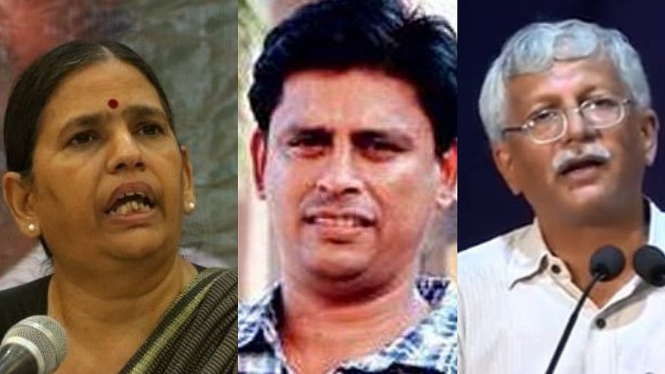 (From left) Sudha Bharadwaj, Arun Ferriera, Vernon Gonsalves (file photos)