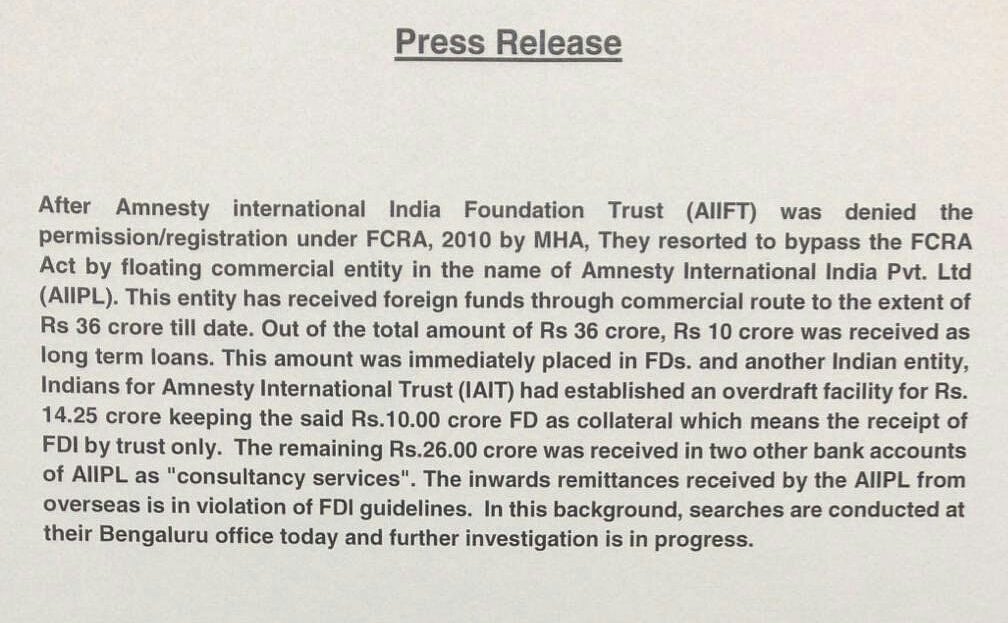Amnesty India: Government treating human rights bodies like ‘criminal enterprises’