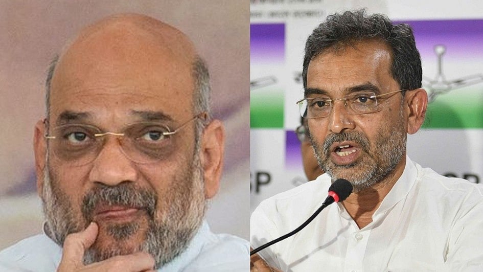 BJP President Amit Shah and RLSP Chief Upendra Kushwaha
