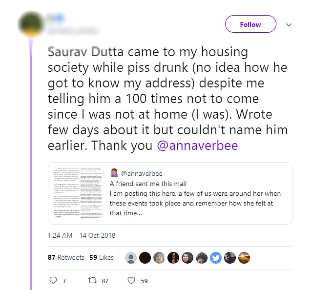 Journo Saurav Dutta accused of sexual harrasment writes article on #MeToo