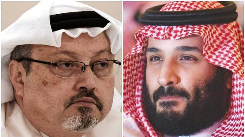 Jamal Khashoggi (R) and Mohammed bin Salman (R)