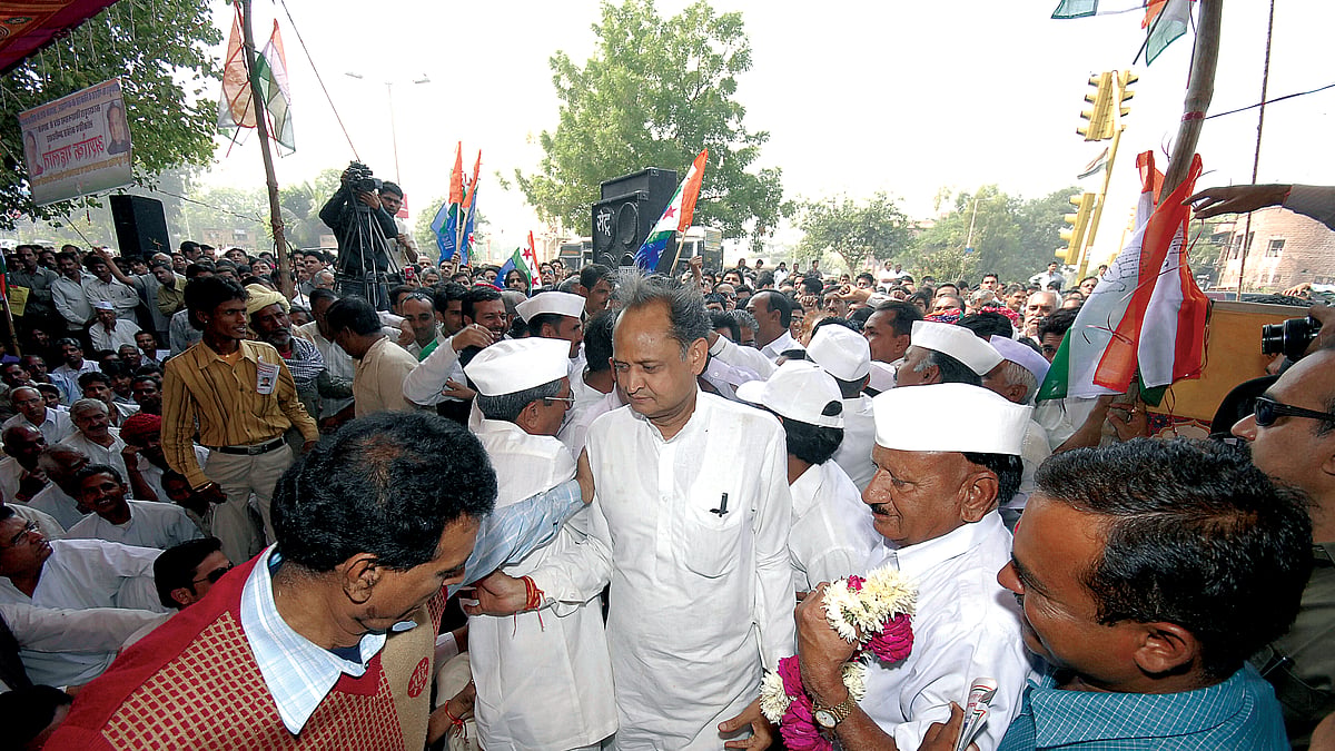 Ashok Gehlot , AICC general secretary and former Chief Minister of Rajasthan, campaigns for the Assembly Election 