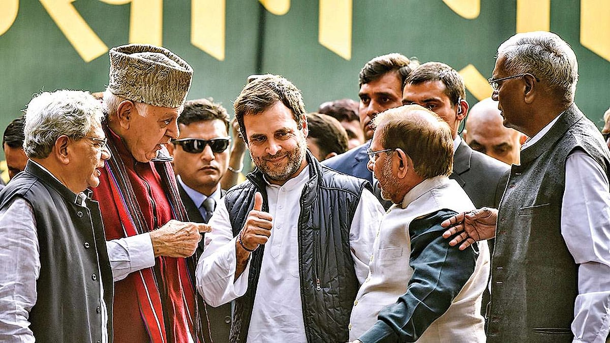 Opposition rallies behind farmers,Yechury compares Modi with Duryodhan