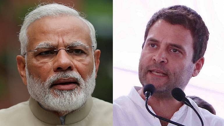 Prime Minister Narendra Modi (L) and Congress President Rahul Gandhi (R)