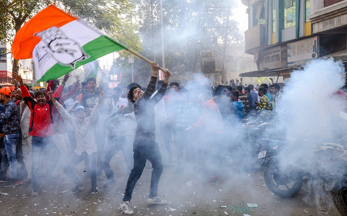 Congress pips BJP in Chhattisgarh, Rajasthan, MP; TRS takes Telangana  