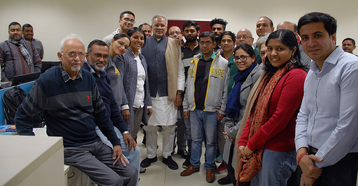 Chhattisgarh CM visits National Herald office in Herald House