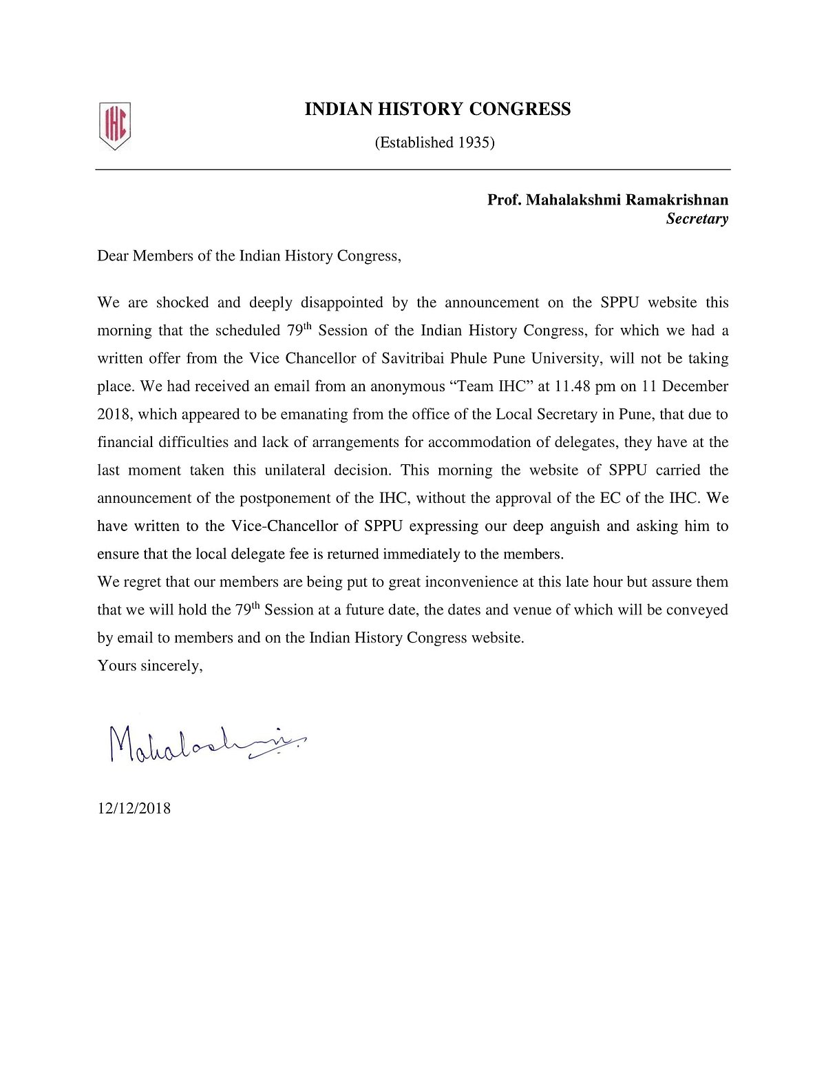 Pune varsity cancels Indian History Congress meet, cites lack of funds; N Ram was main speaker