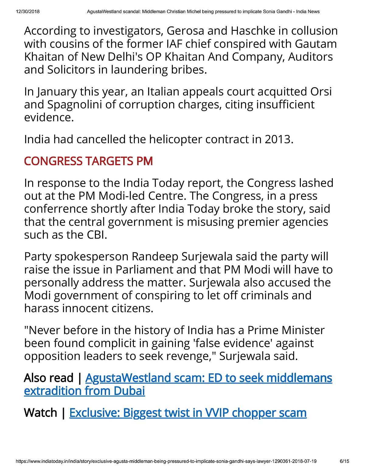 Augusta Westland: 6 questions to Modi & ‘Embarrassing Directorate’