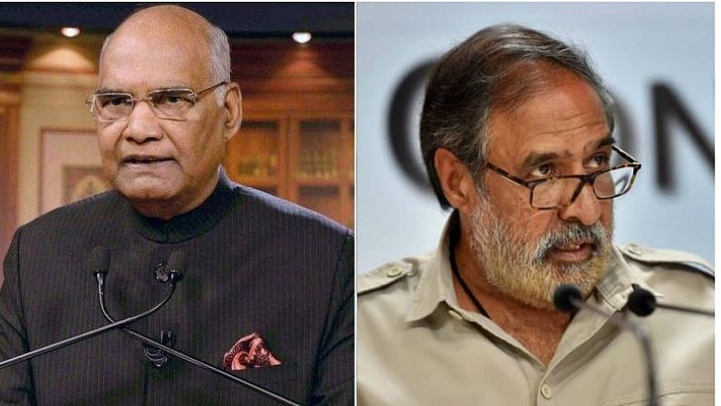 President Ram Nath Kovind (L) and Congress leader Anand Sharma (R)