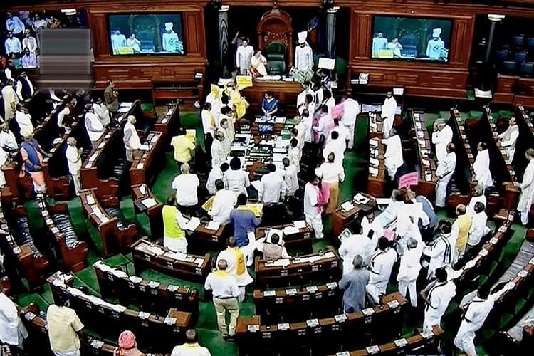 Lok Sabha adjourned amidst protests by Congress, SP, AIADMK, TDP