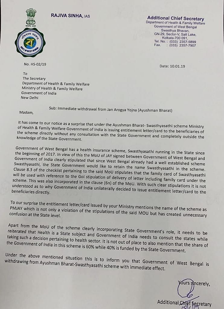 After Modi’s letter provokes Mamata to quit Ayushman Bharat, MP and Chhattisgarh may follow suit