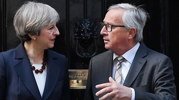 British Prime Minister Theresa May and European Commission President Jean-Claude Juncker