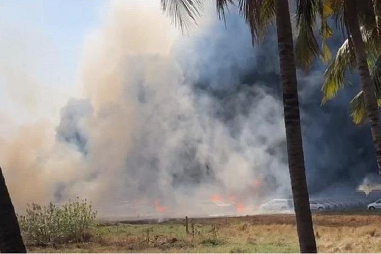 Massive fire breaks out in car parking in Chennai, over 174 cars gutted