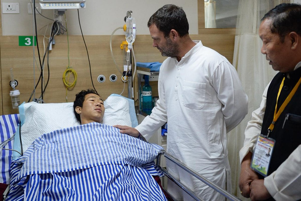 Rahul Gandhi meets victims of Arunachal violence in Guwahati hospital