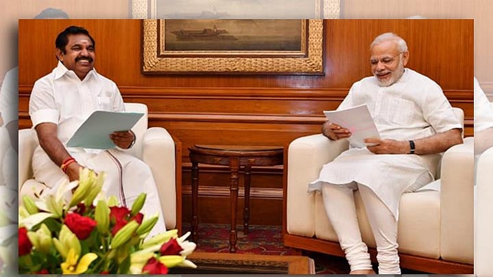 Edappadi K Palaniswami with Prime Minister Narendra Modi