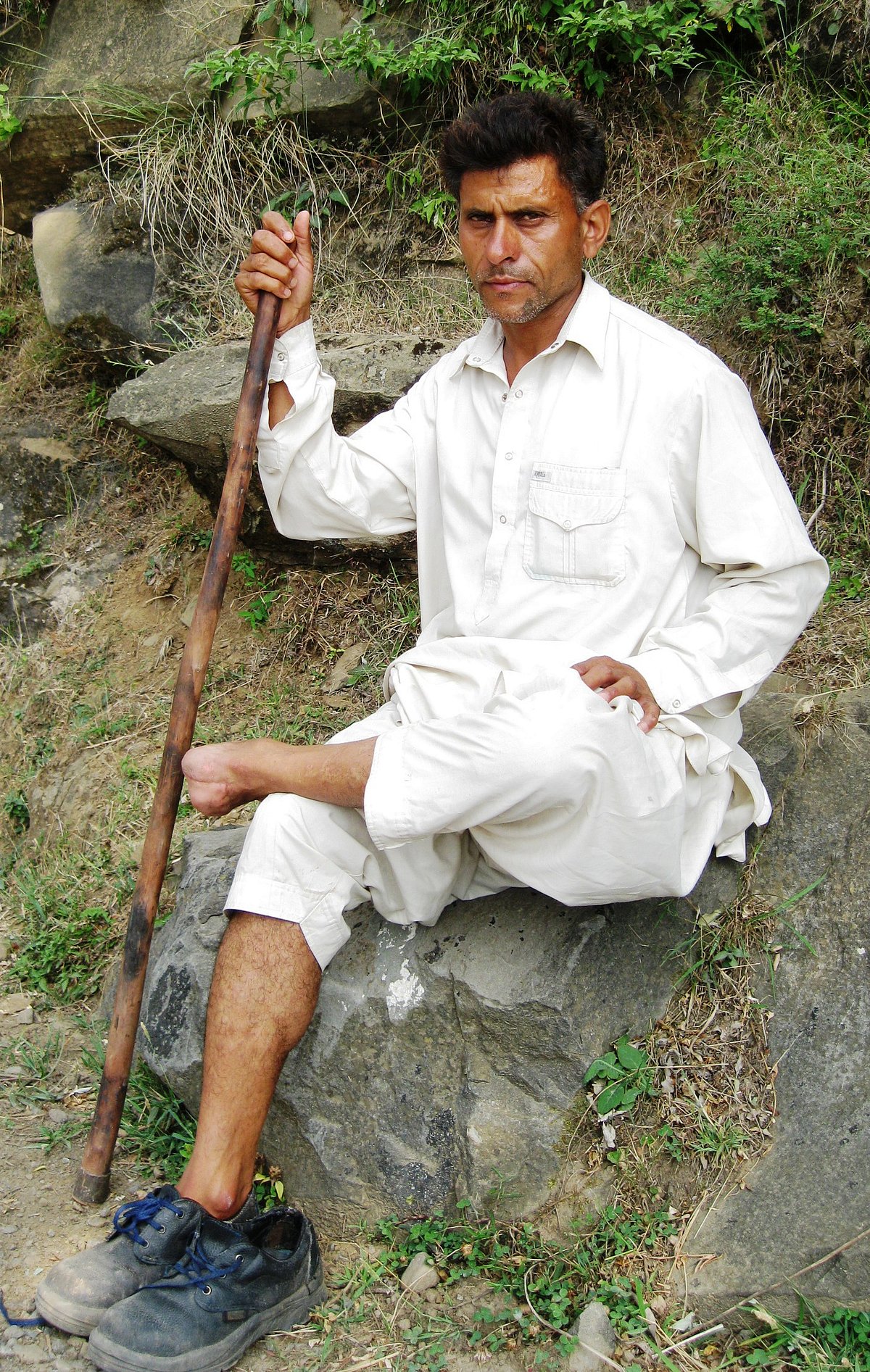 Mohammad Sadiq, a landmine amputee in Balakote.