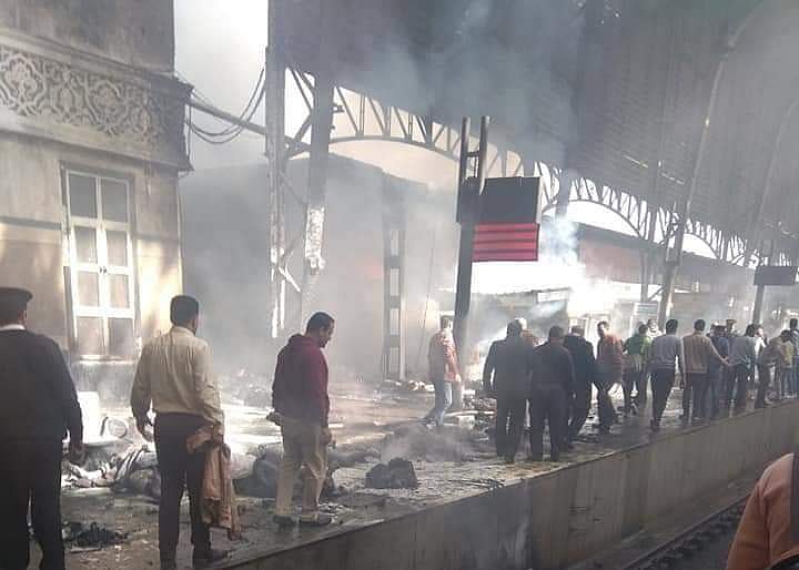 At least 25 killed in Egypt train crash, fire at central Cairo station