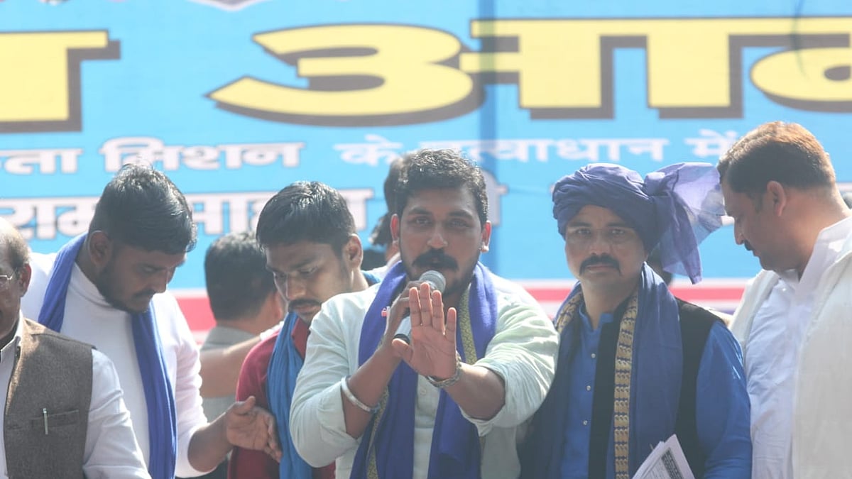 Bhim Army chief Chandrasekhar Aazad with the party’s national president Vinay Ratan Singh