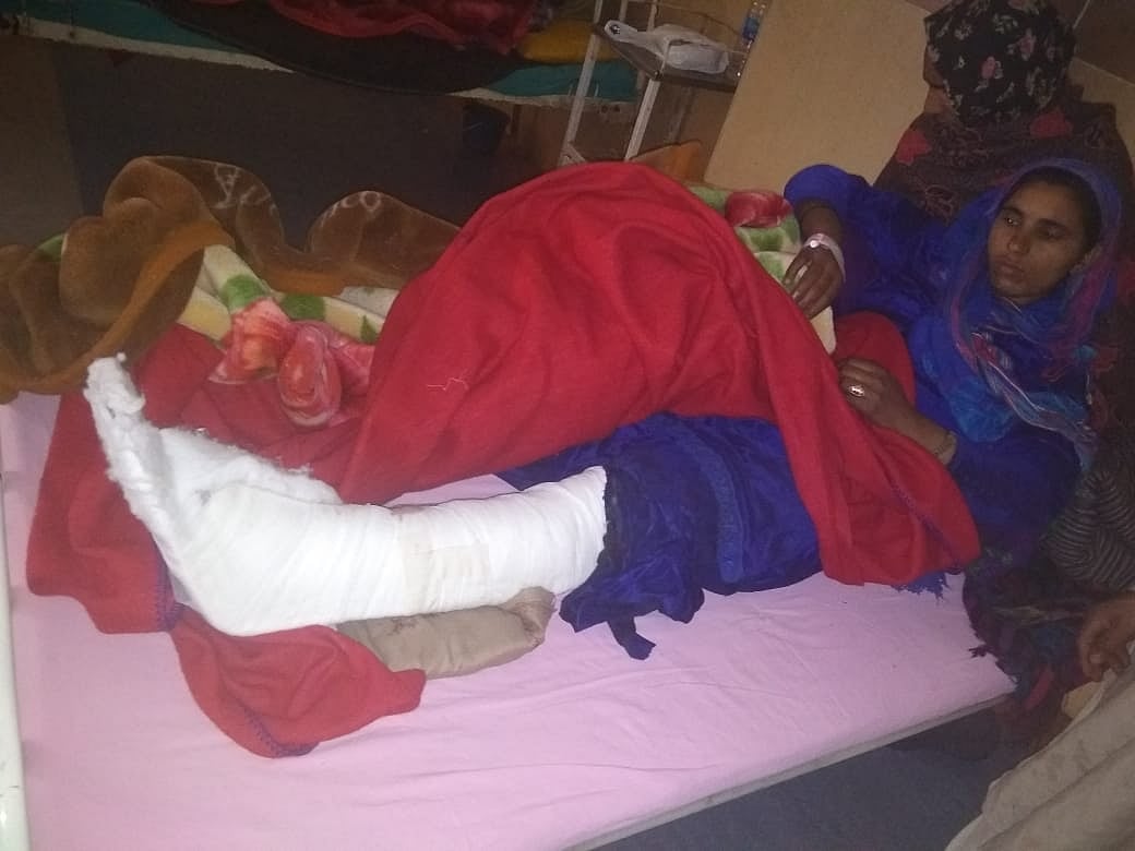 Naseem Akhtar, a resident of Mankote sector, undergoing treatment at District Hospital Rajouri on March1, 2019.