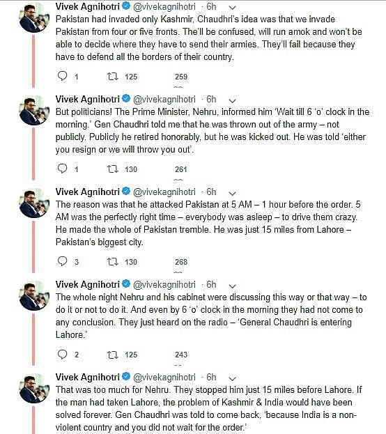 Vivek Agnihotri claims Nehru remained indecisive during 1965 Indo-Pak war, deletes tweet