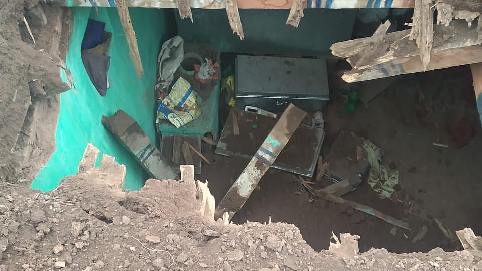 Damaged house of the family after heavy shelling by Pakistani forces at village Salotri in Poonch on March 1, 2019.&nbsp;