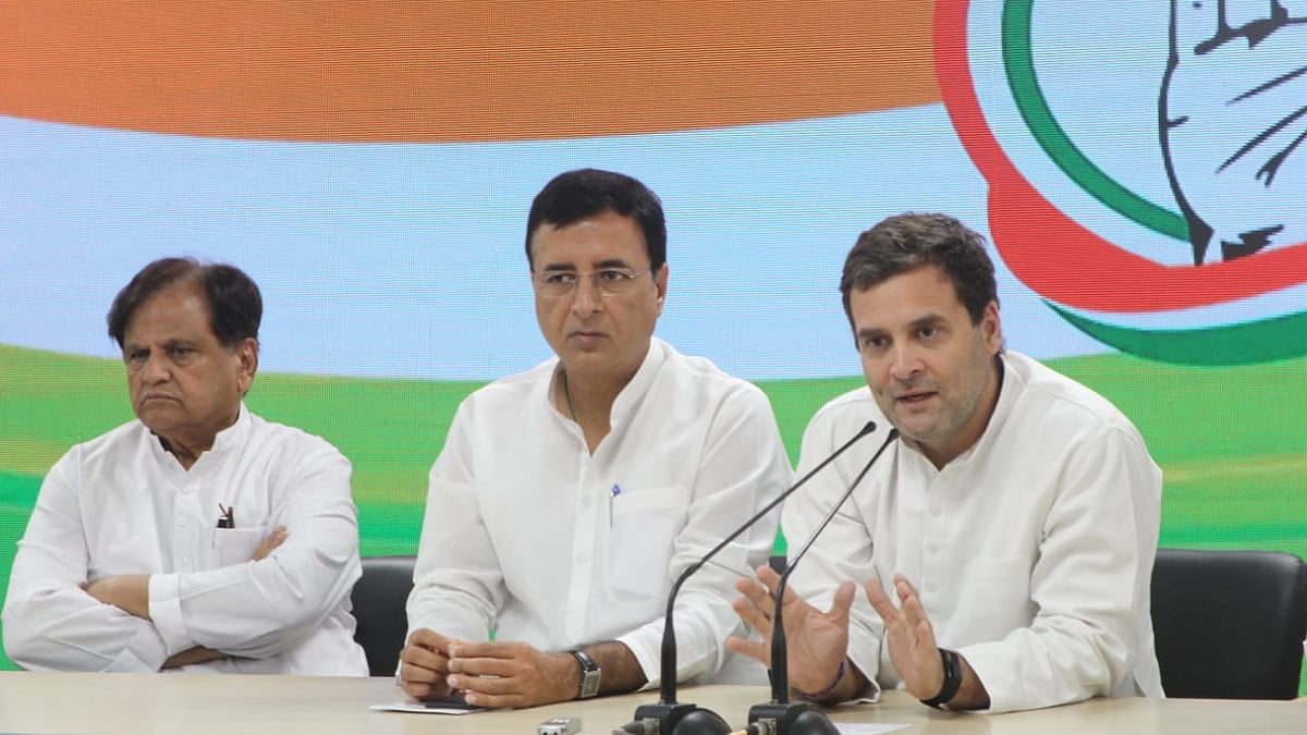 Congress president Rahul Gandhi addressing press conference at AICC (NH Photo by Vipin)