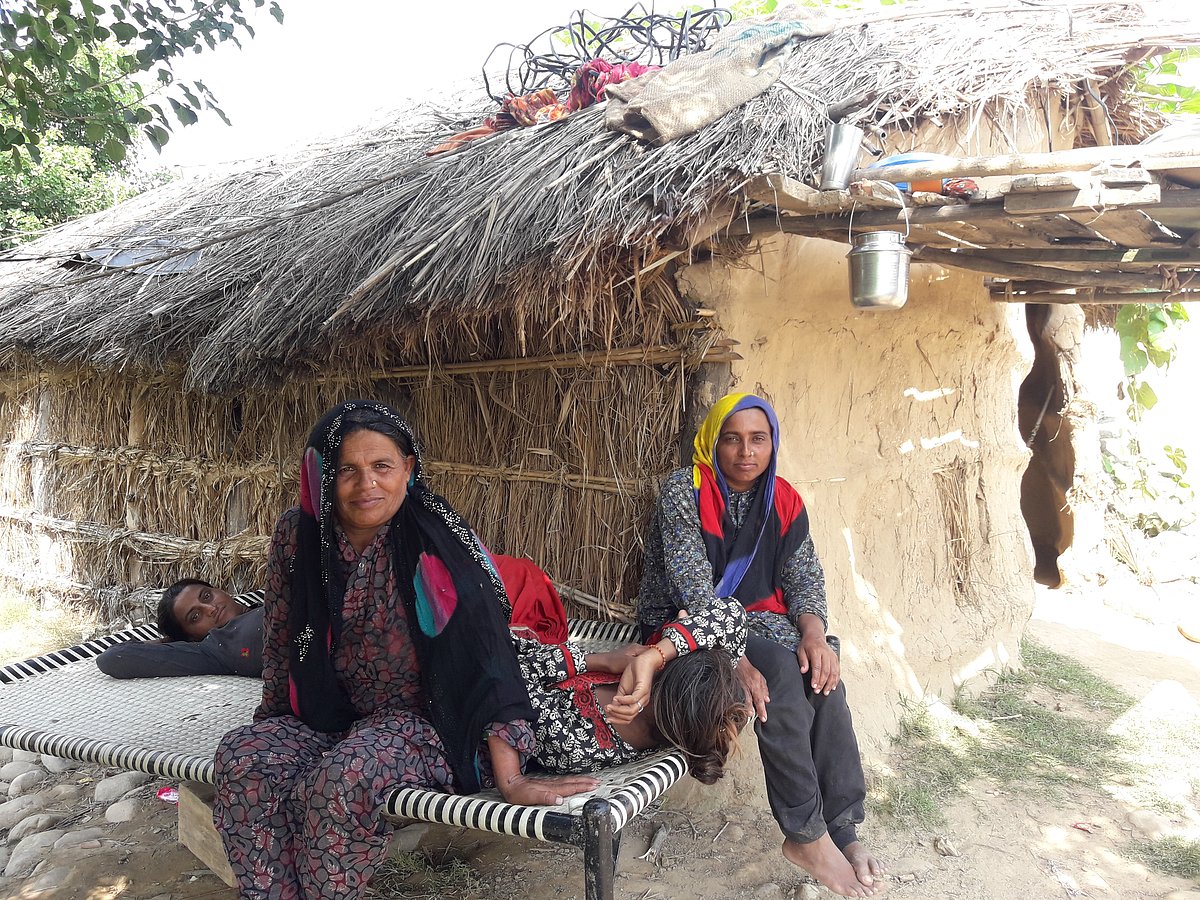 Tribal women at their camp in Gadigarh area near winter capital city Jammu.