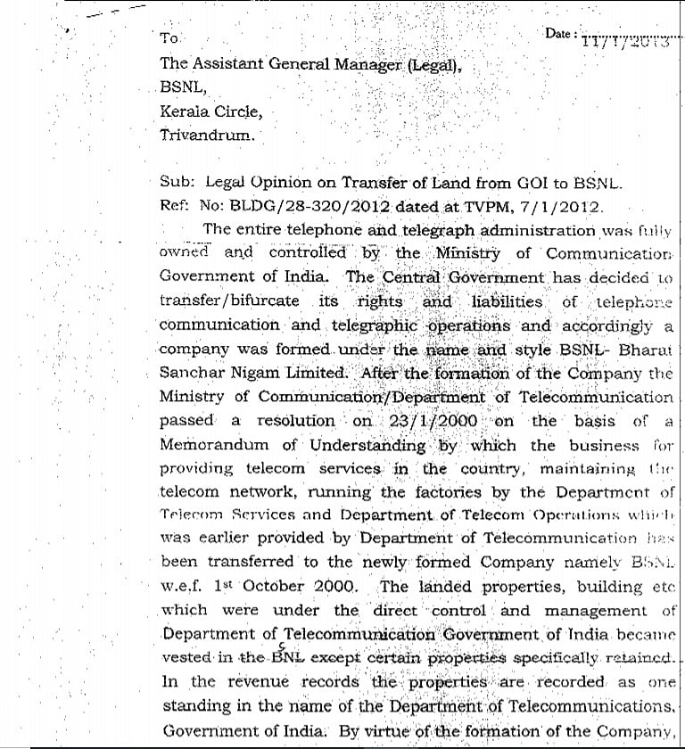 Under Modi, BSNL flouting Vajpayee-era cabinet order in transferring over 7,000 properties from DoT