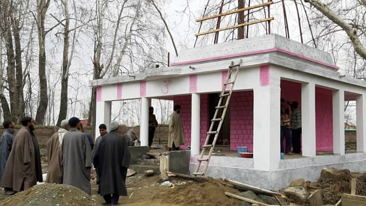 Pulwama: Muslims, Hindus come together to restore 80-year-old temple