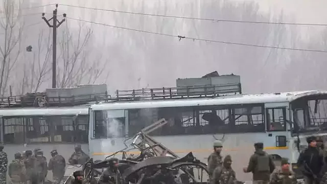 File photo of the aftermath of Pulwama attack (Social media)