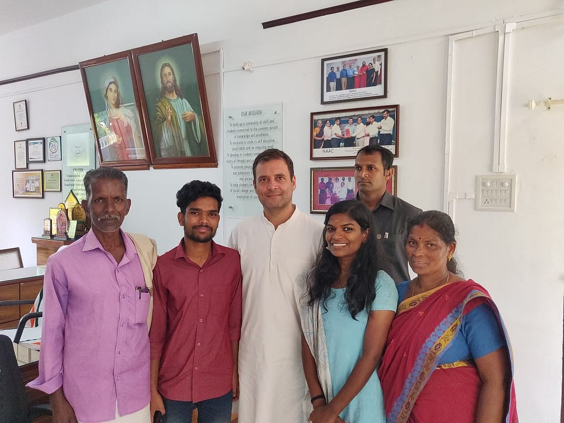 Rahul Gandhi meets Sreedhanya Suresh who cracked civil service exams