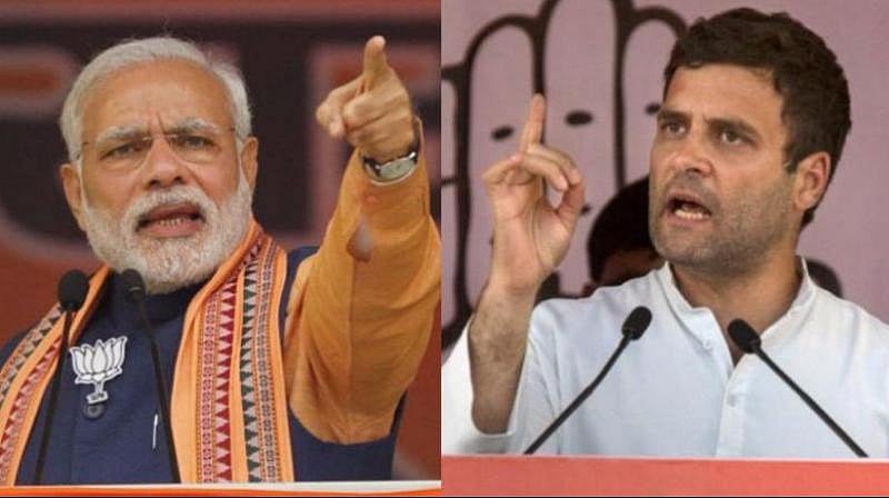 Prime Minister Narendra Modi (L) and Congress President Rahul Gandhi (R)