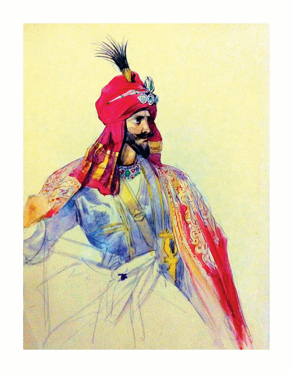A portrait of a Sikh Noble by Prince Soltykoff&nbsp;