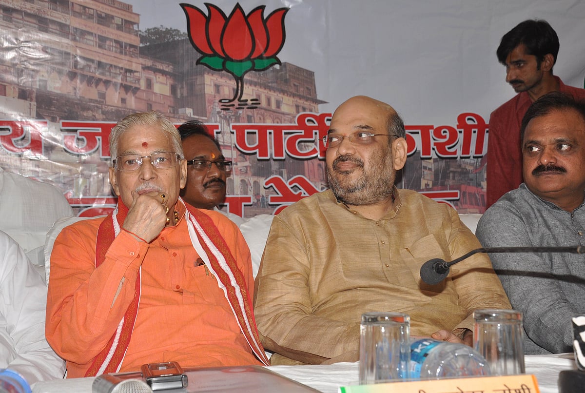 A file photo of senior BJP leader Murli Manohar Joshi and BJP President Amit Shah (PTI)