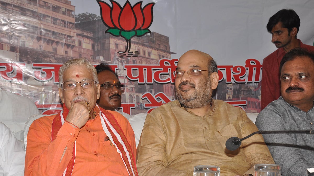 A file photo of senior BJP leader Murli Manohar Joshi and BJP President Amit Shah (PTI)