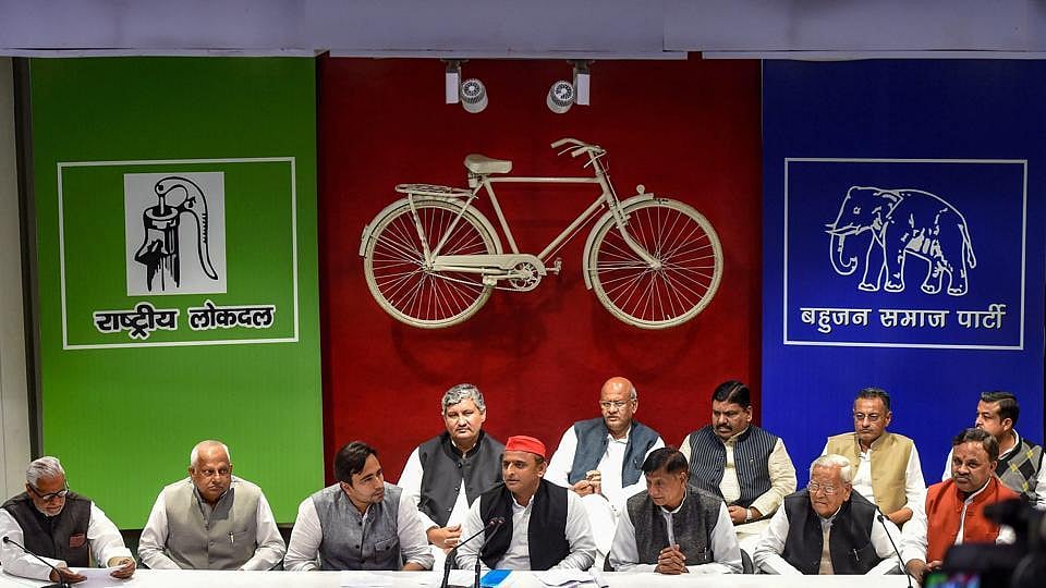 BSP president Mayawati, Samajwadi Party chief Akhilesh Yadav and RLD chief Ajit Singh (PTI)