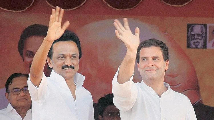 Congress Chief Rahul Gandhi and DMK Chief Stalin