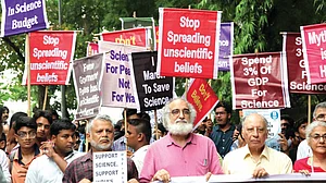 Scientists take part in the ‘India March for Science’ on August